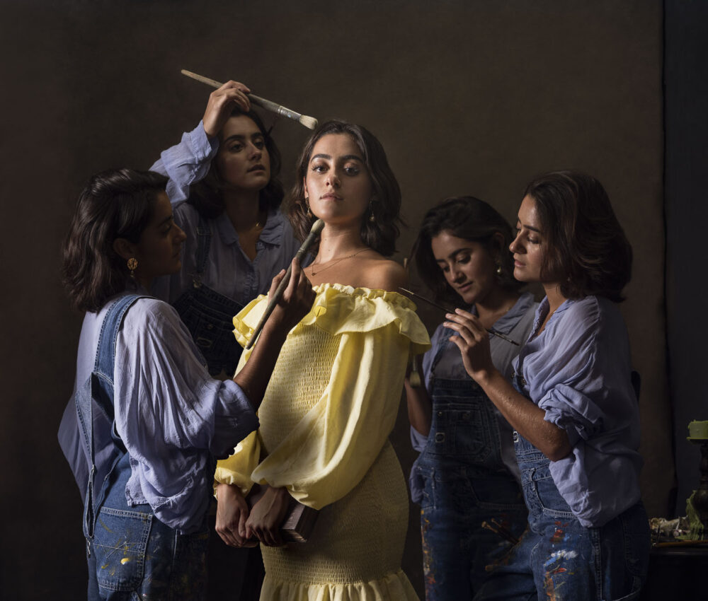 Fine Art Photography Showing Multiple Figures Painting A Central Figure.